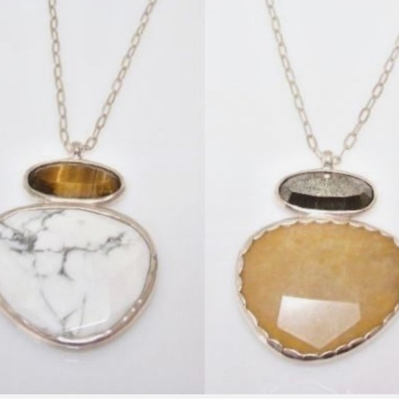 Silpada Day and Night Reversible pendant and silver chain, used for displays - Picture 3 of 5